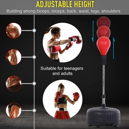 Premium Quality Adjustable Speed Ball with Stand for Teens and Adults - 360° Bounce Design, Portable for Stress Relief and Fitness - Perfect for Indoor and Outdoor Use