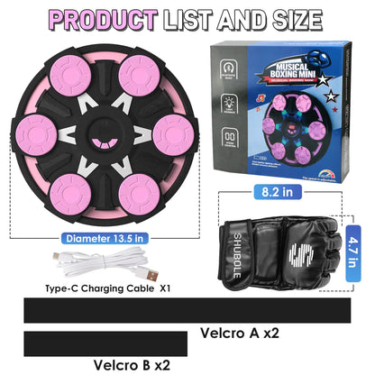 Professional Music Boxing Machine for All Ages - Wall-Mounted Punching Pad with Lighting, 9-Speed Bluetooth Boxing Game, Includes Gloves, Enhanced 2026 Upgrade for Kids Age 6+ with Protective Gear