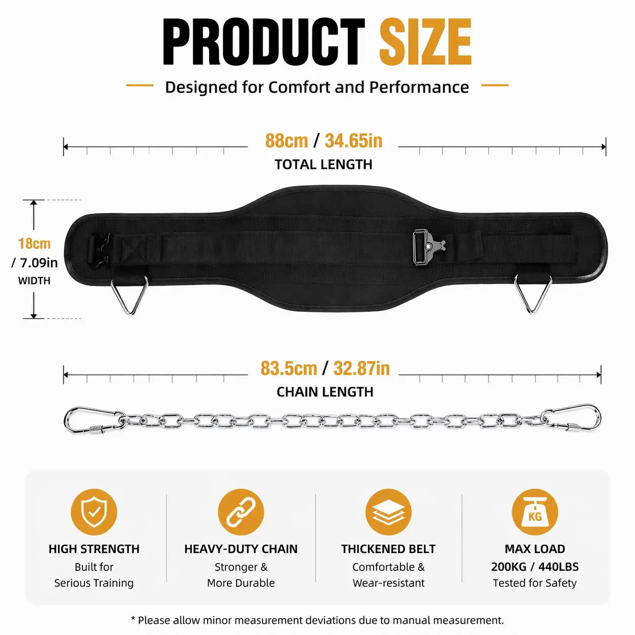 Weighted Dip Belt for Enhanced Pull-Ups, Dips, and Squats – Durable Steel Chain, Padded Comfort Design, Adjustable Strength Training Accessory for Both Men and Women