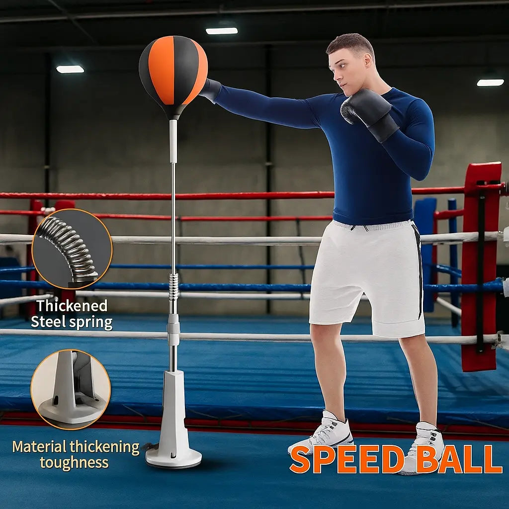 Premium Quality Adjustable Speed Ball with Stand for Teens and Adults - 360° Bounce Design, Portable for Stress Relief and Fitness - Perfect for Indoor and Outdoor Use