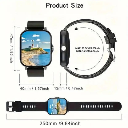 Premium Smart Watch for Men and Women with 1.83" Touch Screen, Advanced Fitness Tracker, Workout Activity Monitor, Message Notifications, Multiple Sports Modes, IP68 Waterproof, Compatible with iOS and Android Devices
