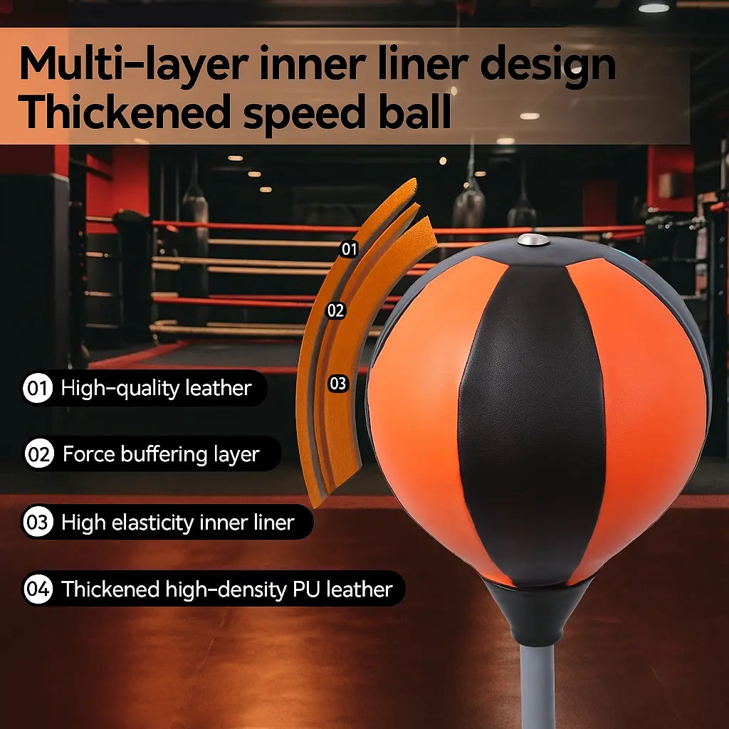 Premium Quality Adjustable Speed Ball with Stand for Teens and Adults - 360° Bounce Design, Portable for Stress Relief and Fitness - Perfect for Indoor and Outdoor Use