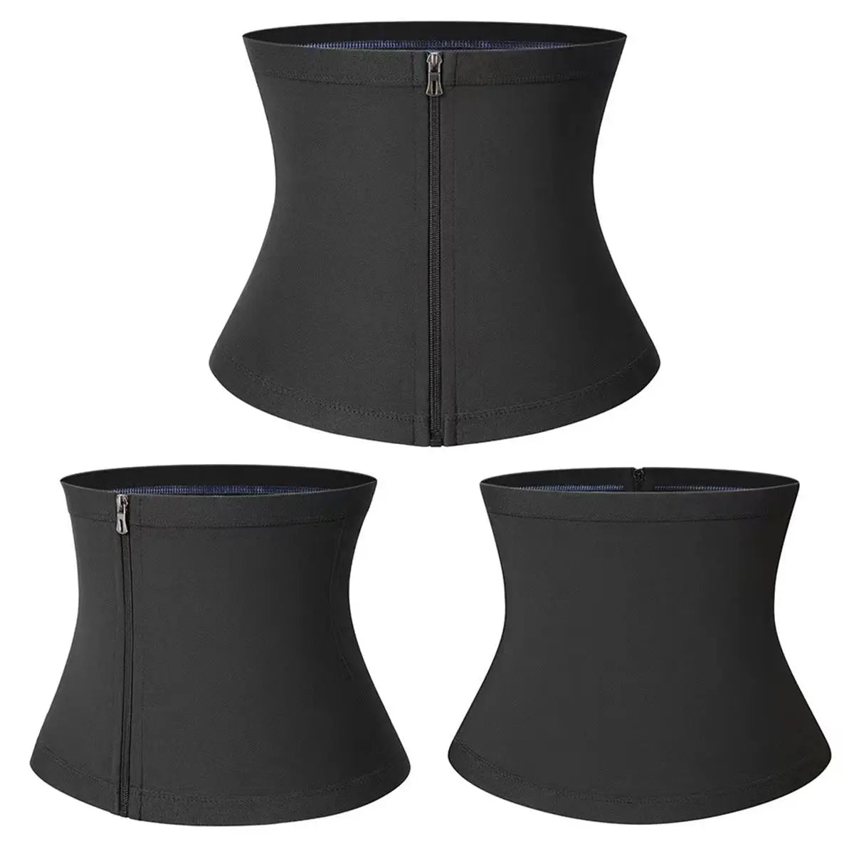 Men's Waist Trainer Zipper Sweat Belt - Sauna Workout Band, All-Season Fitness Waistband with Sporty Design