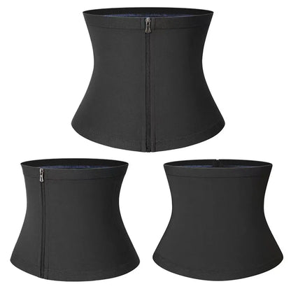 Men's Waist Trainer Zipper Sweat Belt - Sauna Workout Band, All-Season Fitness Waistband with Sporty Design