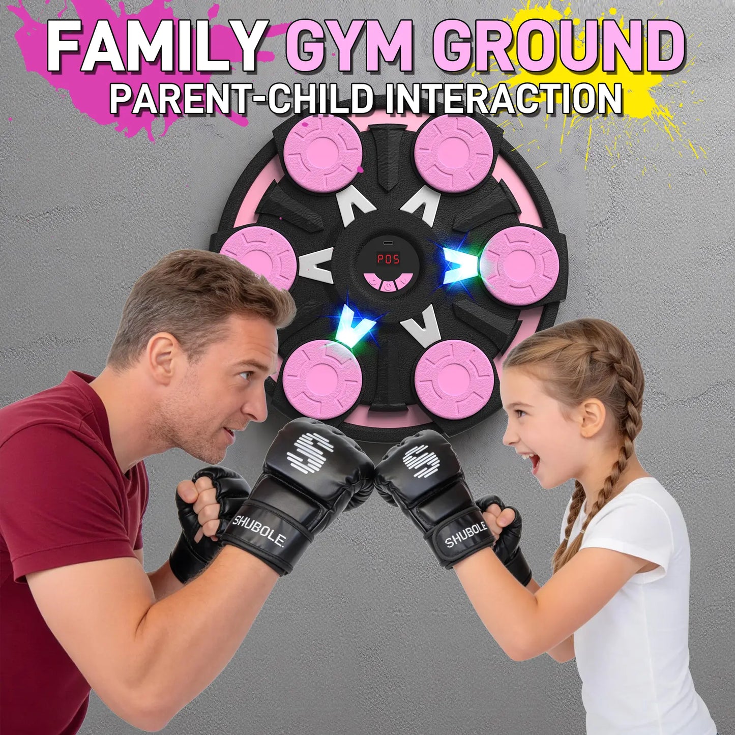 Professional Music Boxing Machine for All Ages - Wall-Mounted Punching Pad with Lighting, 9-Speed Bluetooth Boxing Game, Includes Gloves, Enhanced 2026 Upgrade for Kids Age 6+ with Protective Gear