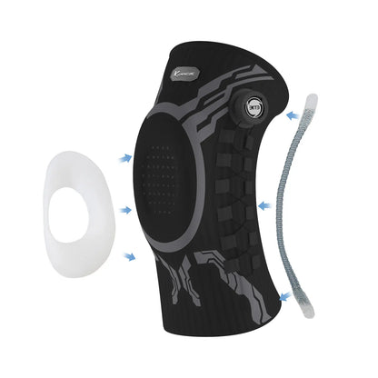 Kuangmi Compression Knee Brace with Patella Gel Pad and Side Stabilizers for Pain Relief, Workout Support, Arthritis, and Meniscus Tear Recovery