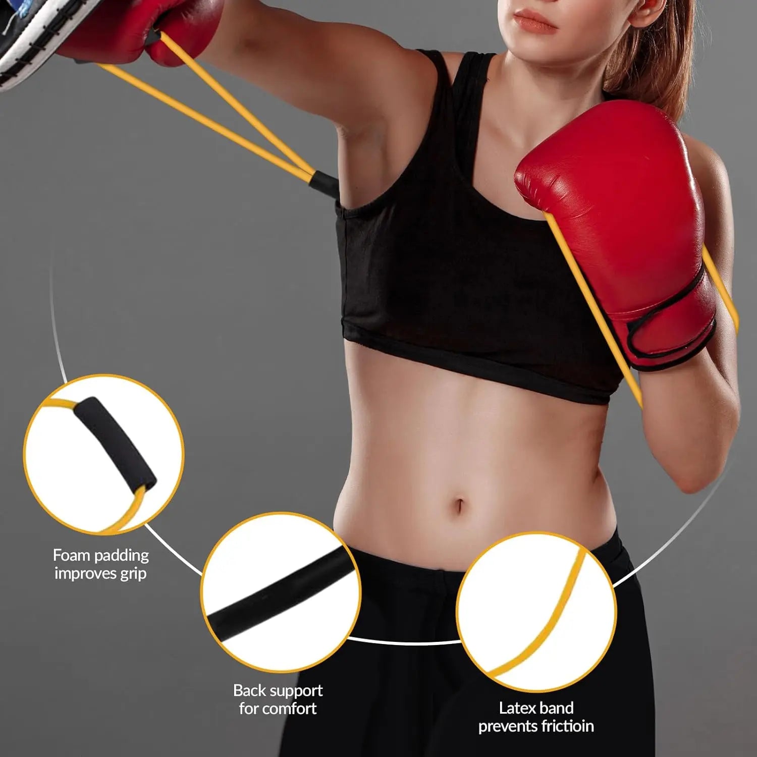 Professional Boxing Resistance Band for Kickboxing and Gym Workouts - Adjustable Resistance Levels for Home Training