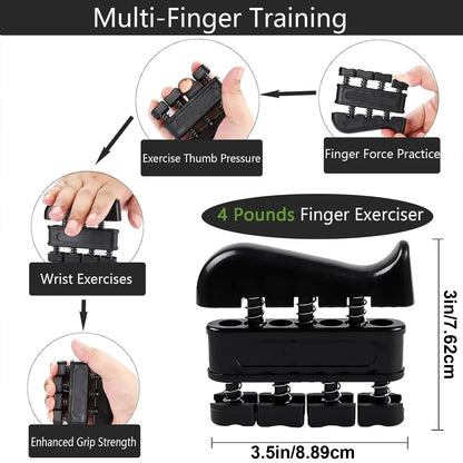 Pro Grip Trainer 4-Pack Adjustable Resistance (10-130 Lbs) Gym Muscle Builder， Weak Grip? Fix in 2 Weeks! (Office/Gym/Carpal Tunnel Relief) Forearm Exerciser
